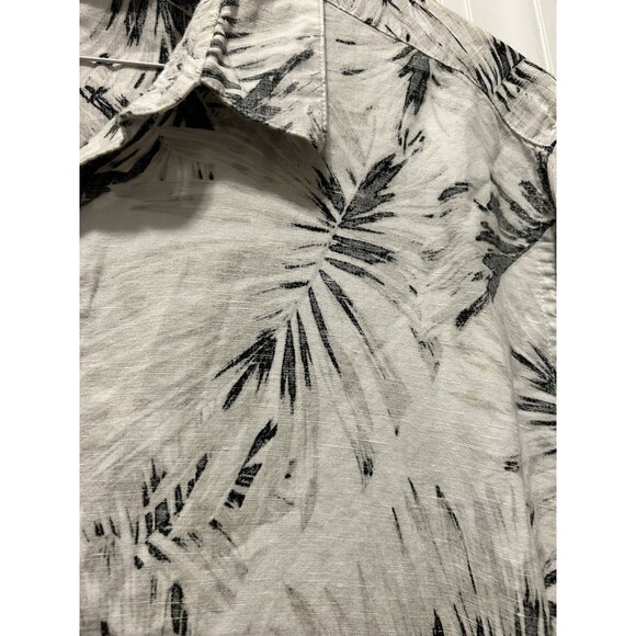 Cubavara Hawaiian Shirt Men XL Black White Tropical Modern Fit Classic Button-Up - Picture 5 of 6